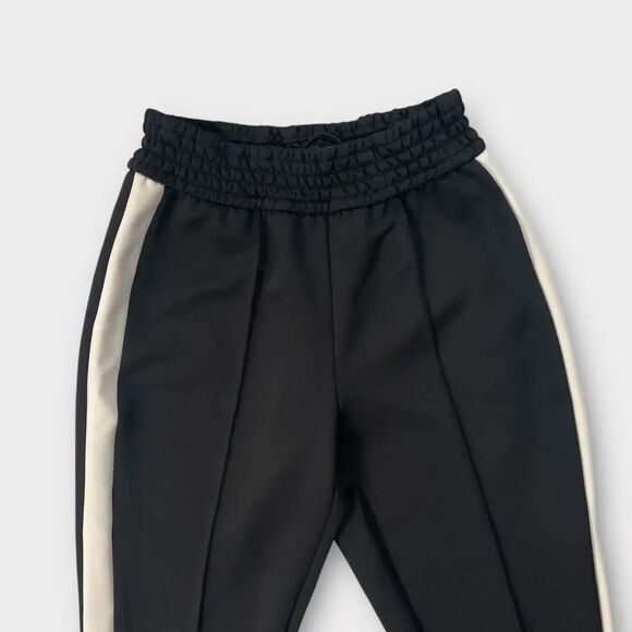 Alice + Olivia Tokyo Hi tech Joggers, Medium. Black, white stripe. track pants - Picture 11 of 14